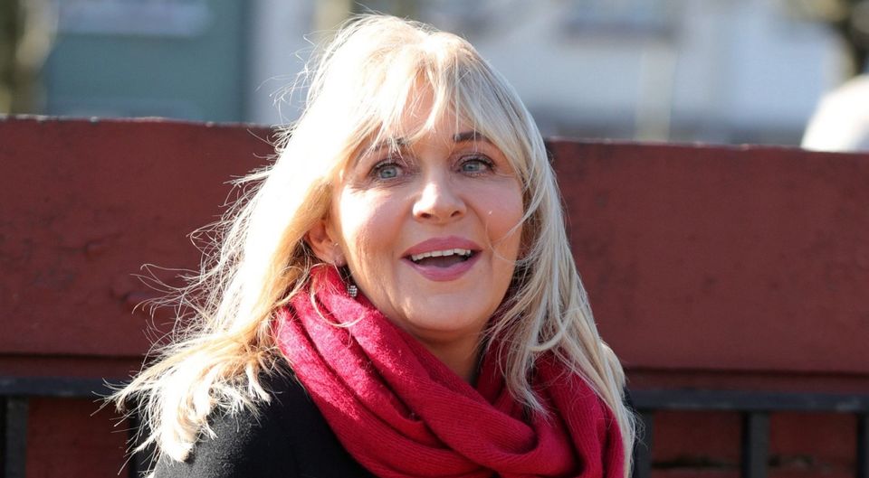 Miriam O Callaghan arriving for the funeral mass