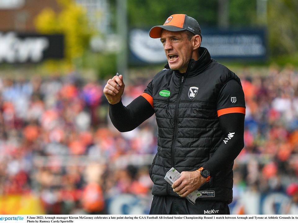Armagh manager Kieran McGeeney could be celebrating a Allianz League victory. Photo: Ramsey Cardy/Sportsfile