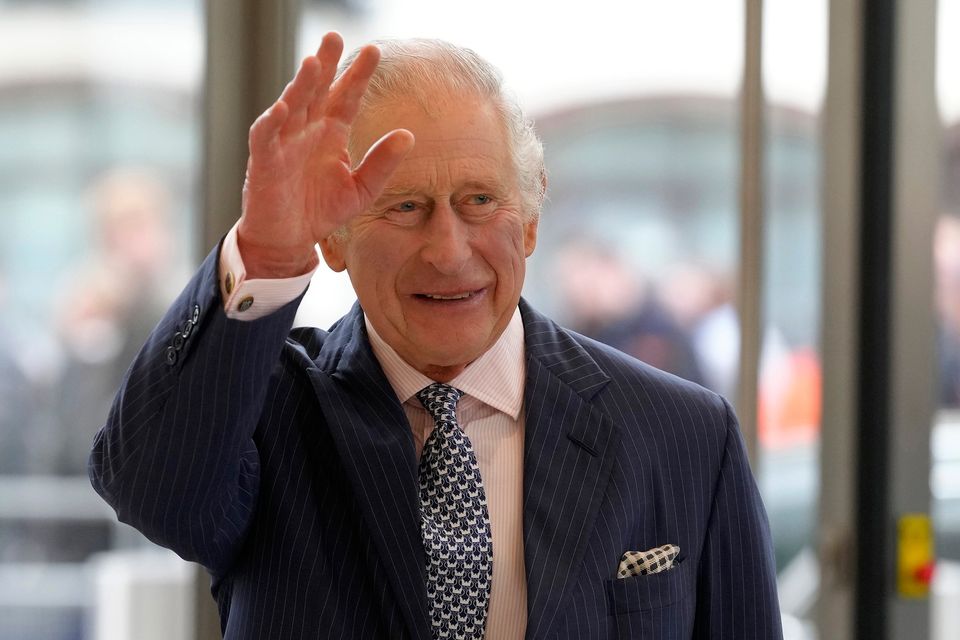 Britain's King Charles III greets well wishers during a visit to the European Bank for Reconstruction and Development on March 23, 2023 in London, England. (Photo by Kirsty Wigglesworth - WPA Pool/Getty Images)
