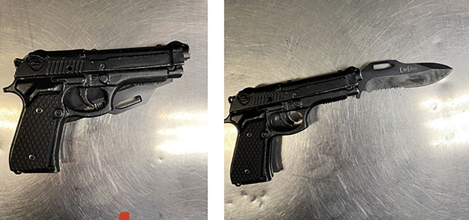 The fake handgun recovered by police (Los Angeles Police Dept/AP)