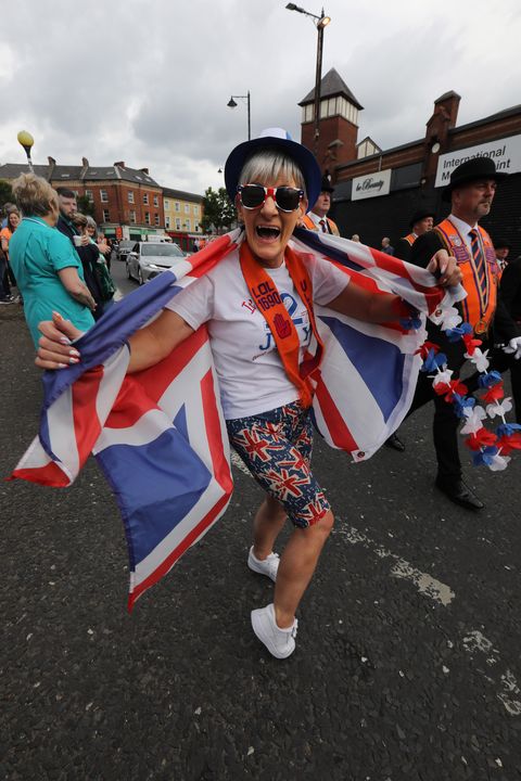 Agmnes Diddy from the Shankill road area of Belfast enjoying the 12th of July Parade
