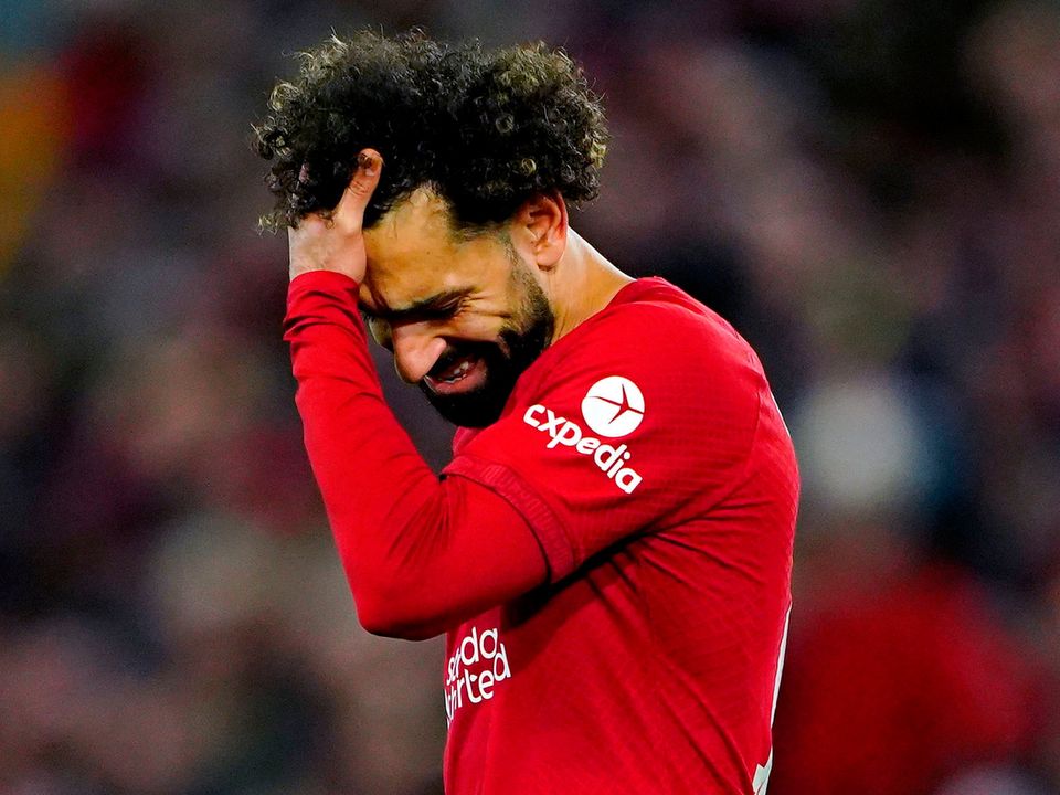 Liverpool's Mohamed Salah appears shows his frustration against Real Madrid. Photo:Peter Byrne/PA Wire.