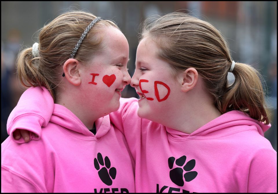 Emily Reilly and Sophie McGregor (both nine), from Clonsilla, at the concert