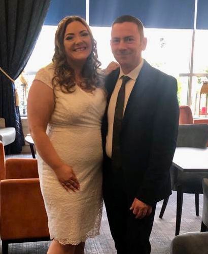 Nicola and Kevin on their wedding day