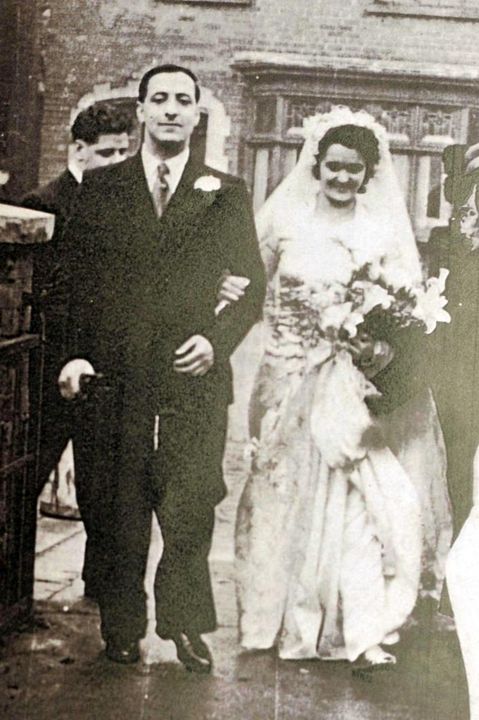 Alfredo Fusco with his wife Antonittia who was killed in 1973 after a gun attack at his cafe on the York Road