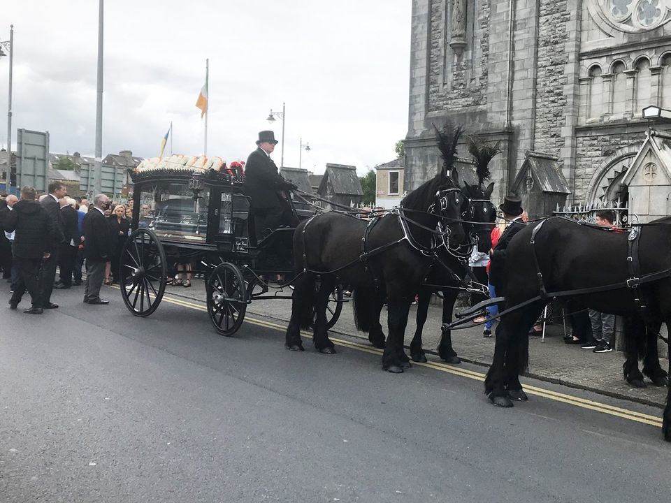 Funeral of Patrick (Pa) Keane, Assumpta Park, Limerick arrives at St. Mary's Church on Tuesday morning.