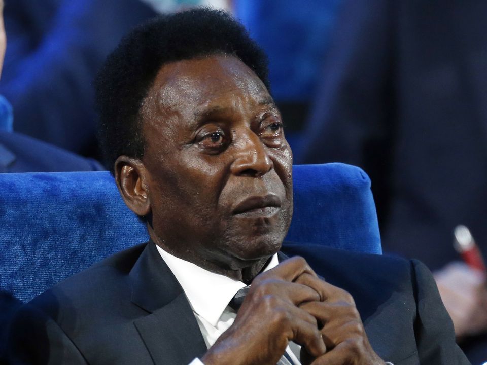Brazilian soccer great Pele was hospitalized in Sao Paulo to regulate the medication in his fight against a colon tumour