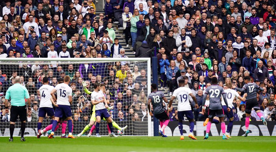 Harry Kane scores Tottenham’s opener (Adam Davy/PA)