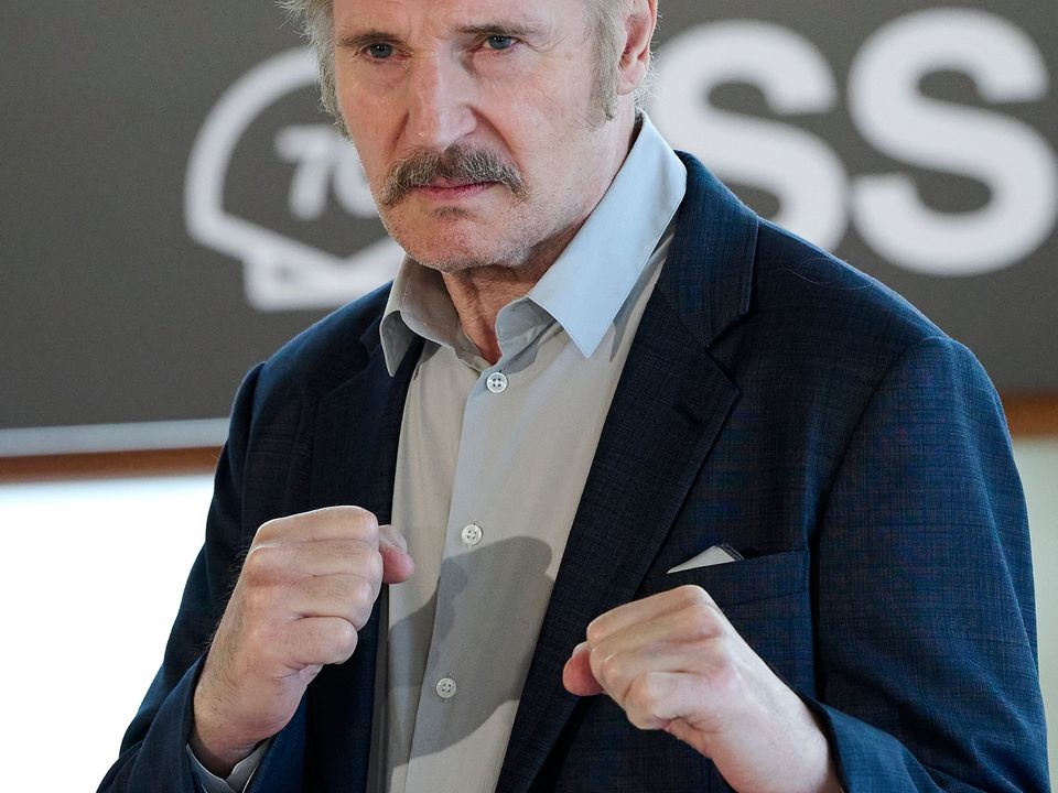 Liam Neeson attends the photocall for his new film Marlowe in San Sebastien, Spain