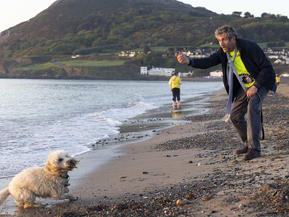 Charlie Bird taking part in Bray's Darkness Into Light walk. Photo: Fergal Phillips