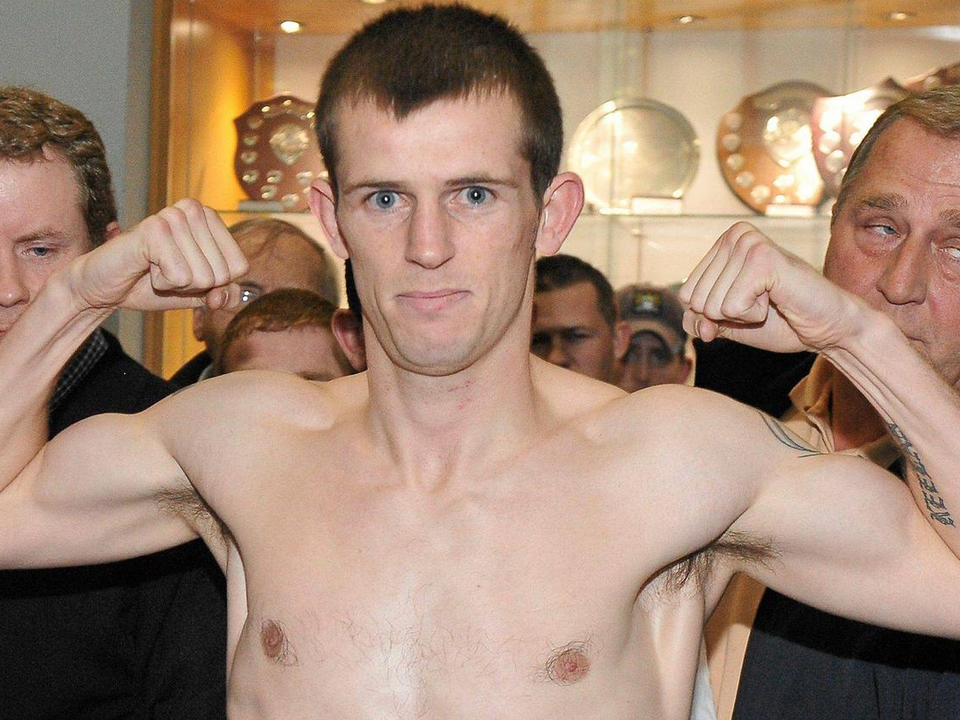 Paul Hyland during a weigh-in in 2010 before a boxing match