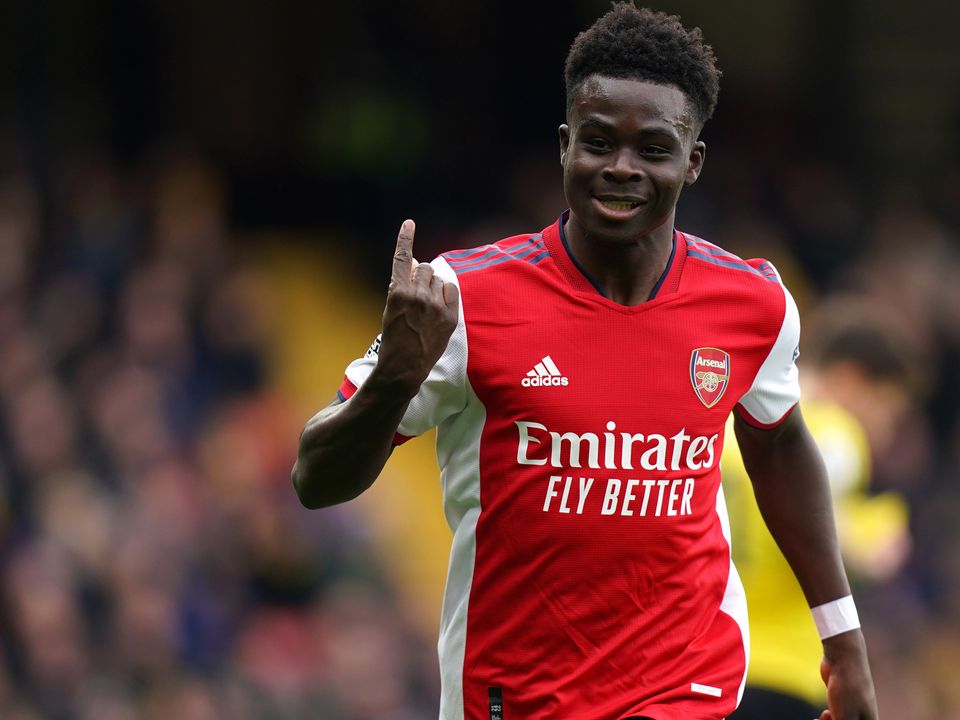 Bukayo Saka starred with a goal and an assist as Arsenal moved into the top four with a 3-2 win at Watford (Adam Davy/PA)
