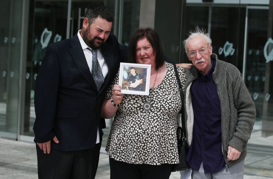Jordan Davis's mother Sandra with family members outside the Central Criminal Court. Photo: Collins Agency