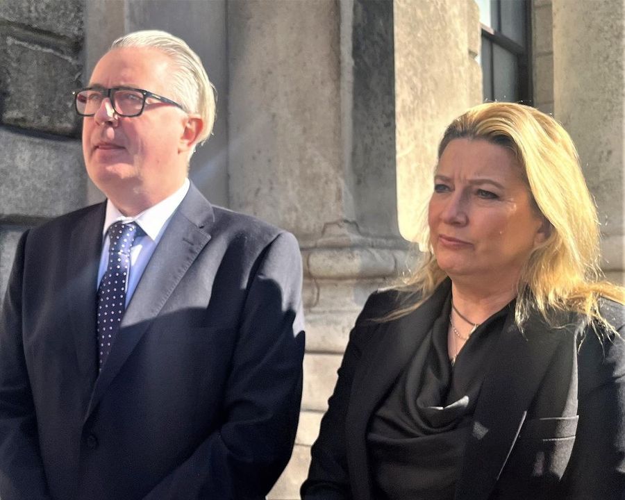 Michael and Paula Loughlin pictured outside the Four Courts in Dublin on Monday.