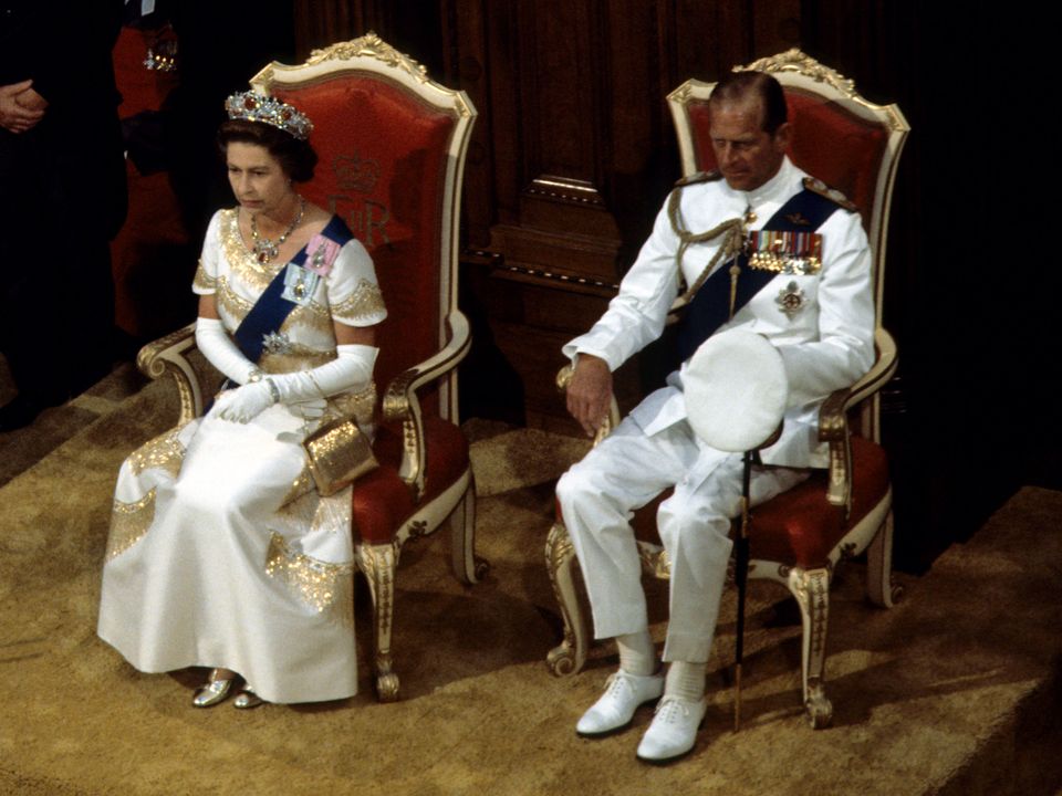 File photo dated 28/02/197Queen Elizabeth II and the Duke of Edinburgh in Parliament House