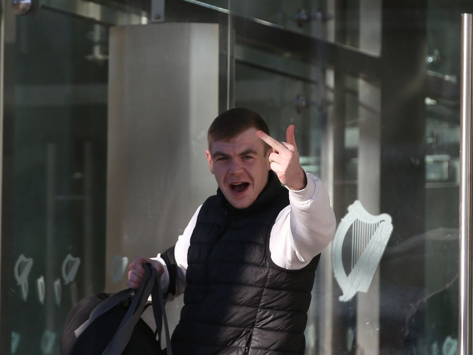 Jordan Cawley, 24, of Kimmage Road, Dublin, pictured leaving Dublin District Court.  Pic Collins Courts