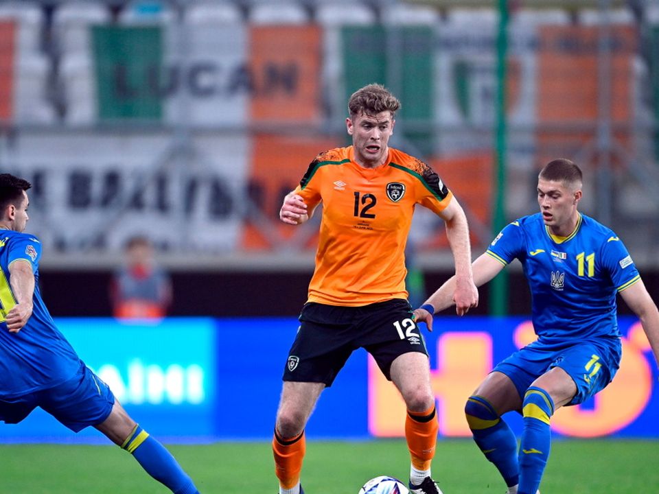 Nathan Collins was the standout for Ireland against Ukraine. Rafal Oleksiewicz/PA Wire.