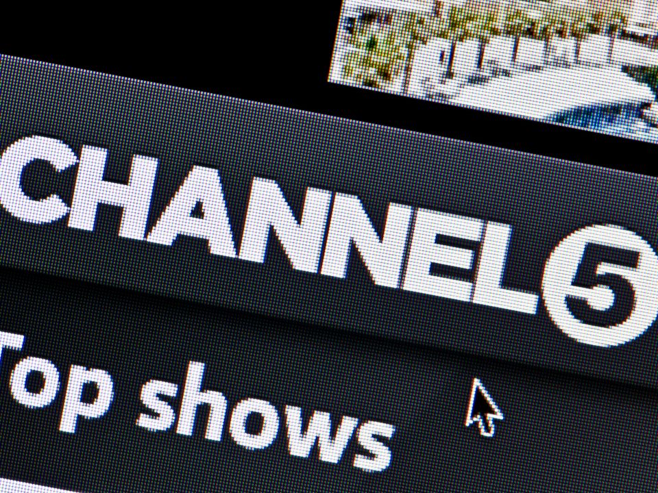 Close up of the Channel 5 logo as seen on its website.