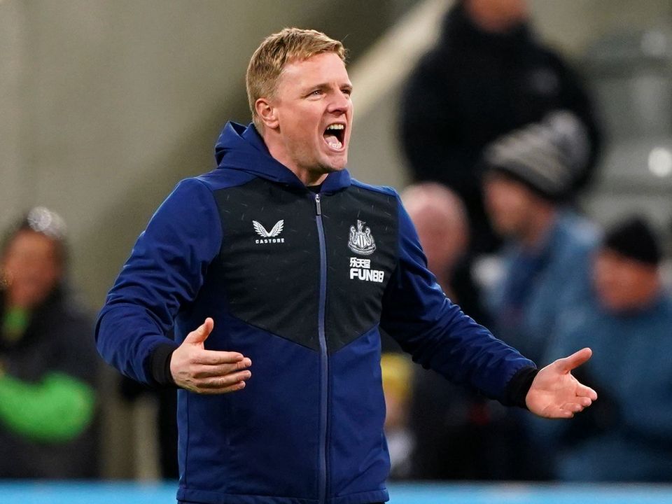 Eddie Howe has led Newcastle to the 40-point mark in the Premier League (Owen Humphreys/PA)