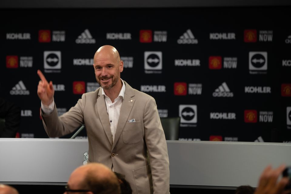 Ten Hag was in good spirits at his unveiling (Manchester United)