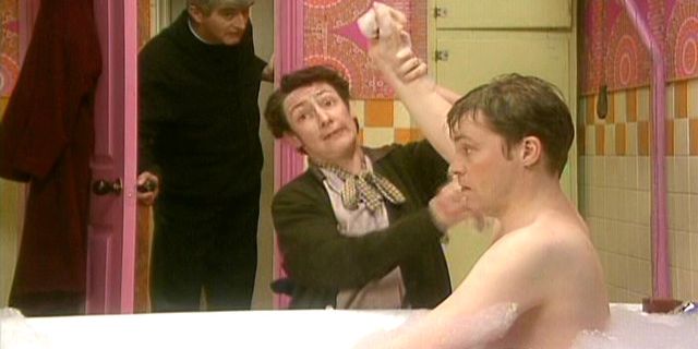 Ardal O’Hanlon with Pauline McLynn in comedy classic Father Ted