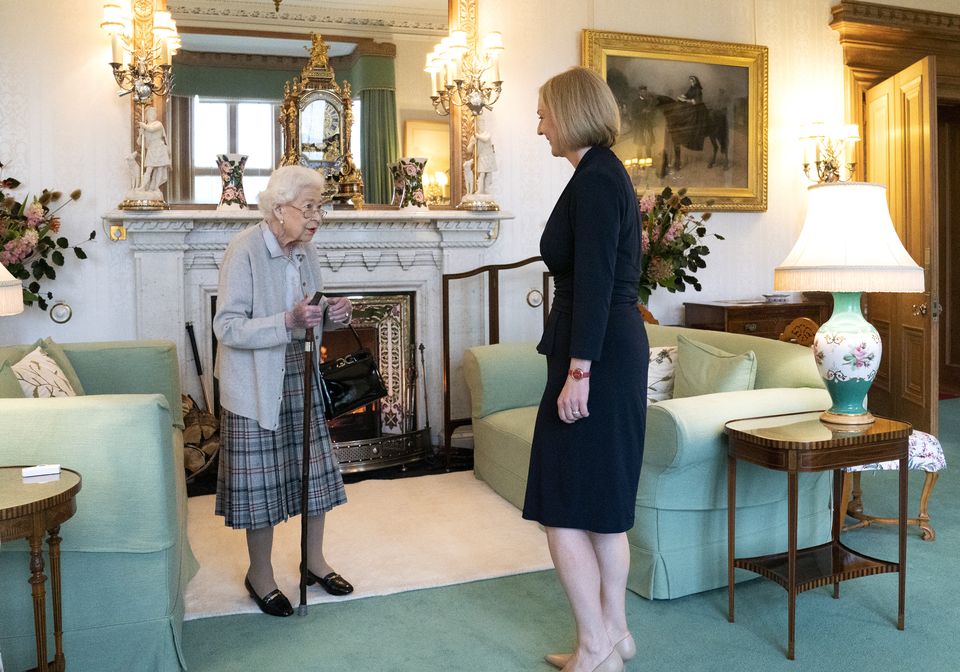 The Queen welcomes PM Liz Truss during an audience at Balmoral on Tuesday