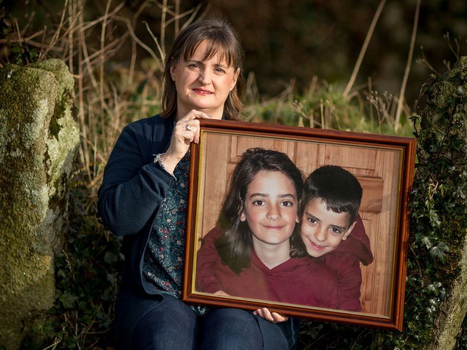 Kathleen Chada with a photograph of her sons Eoghan and Ruairí. Photo: Dylan Vaughan.