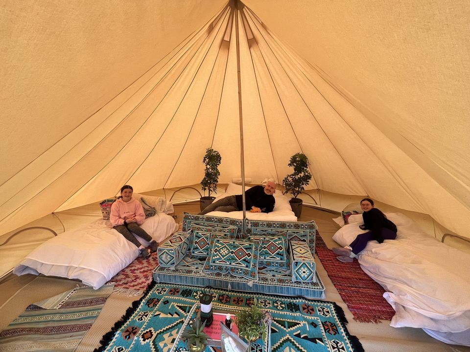 The 'Bell Tents' are far more spacious and comfortable than you expect