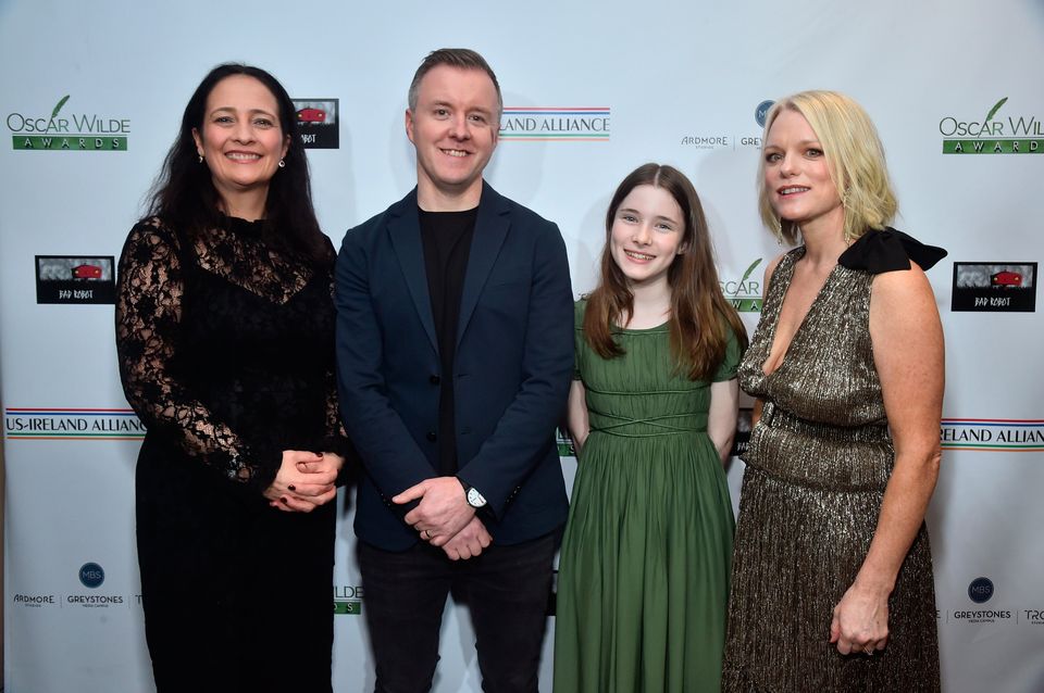 Catherine Martin, Colm Bairéad, Catherine Clinch and Cleona Ní Chrualaoí attend Oscar Wilde Awards 2023 at Bad Robot on March 09, 2023 in Santa Monica, California. (Photo by Alberto E. Rodriguez/Getty Images for US-Ireland Alliance)