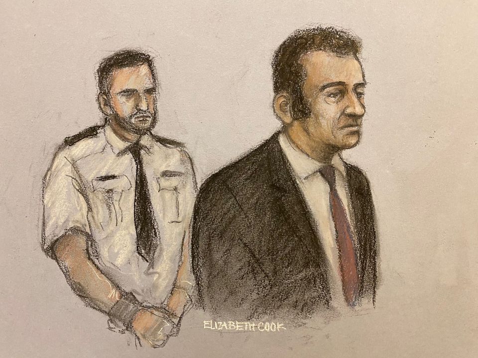 Court artist sketch of David Carrick appearing at Southwark Crown Court in London for sentencing (Elizabeth Cook/PA)