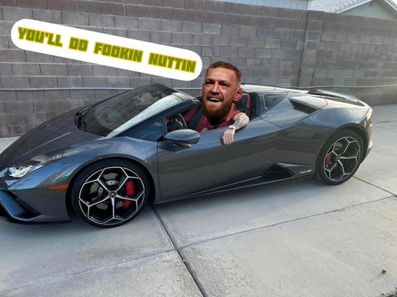 Fans troll Conor McGregor after he poses in Lamborghini at his Las Vegas  'compound' 
