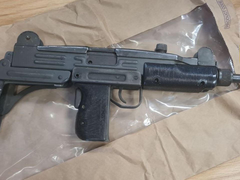 The Uzi machine-gun seized in Garda raid