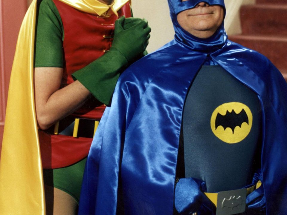 Rodney (Nicholas Lyndhurst) and Del Boy (David Jason) dressed as Batman and Robin in the  classic Only Fools And Horses episode which has been named as Britain's most memorable Christmas TV moment in a poll.  PRESS ASSOCIATION Photo.