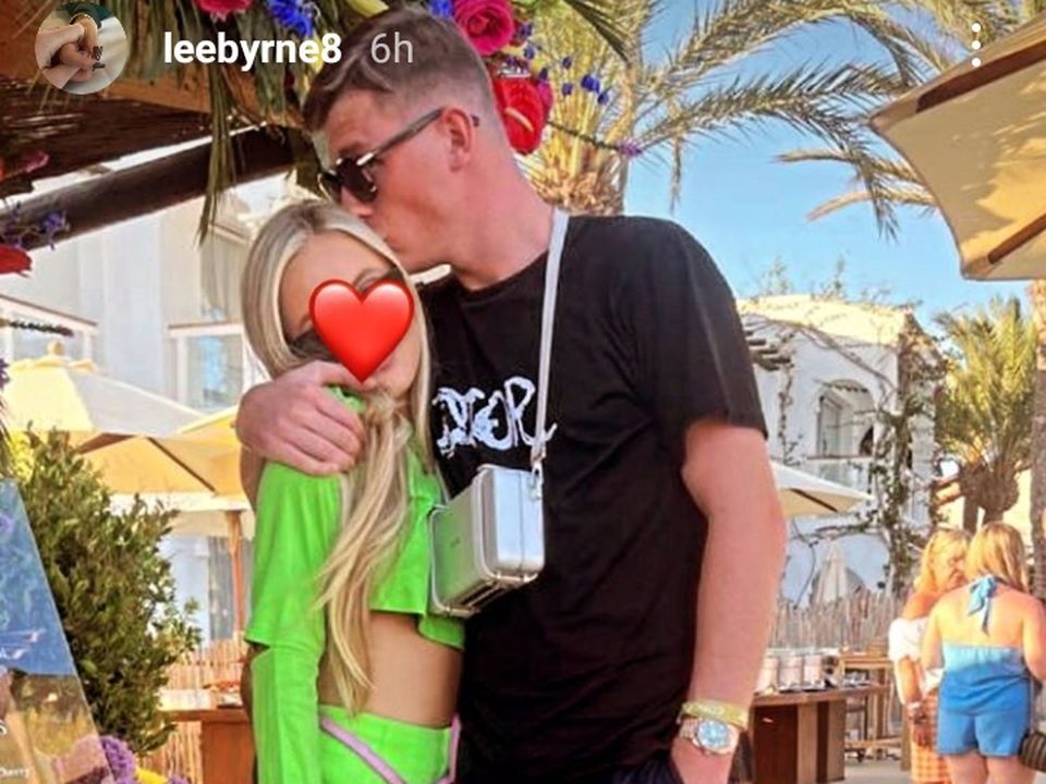 Lee Byrne with his girlfriend