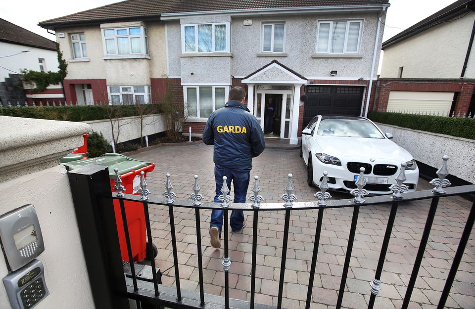 Gardai at the home of Jonathan Dowdall in March 2016