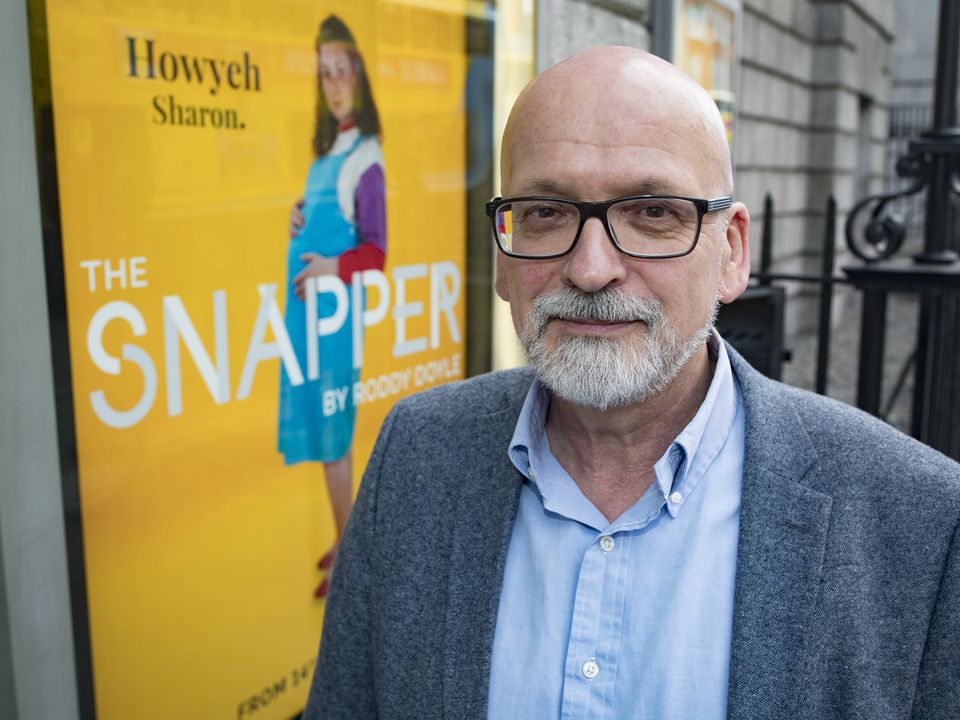 Roddy Doyle at the opening night of the stage adaption of his book and film The Snapper at the Gate Theatre. Photo by Arthur Carron