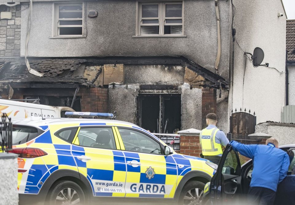 James Whelan's house, pictured after a firebomb attack