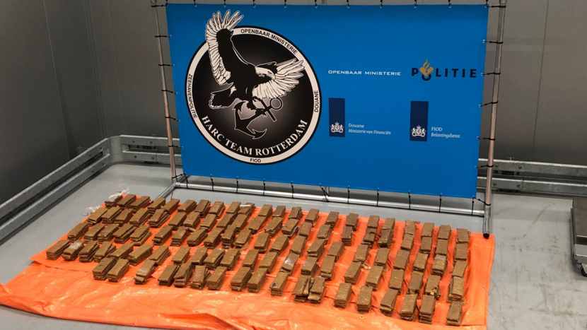 Rotterdam customs released images of a massive coke haul worth more than €8million made recently