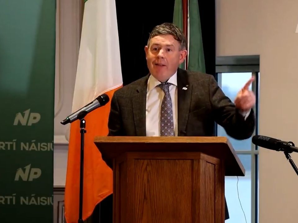 James Reynolds speaking at the National Party's 2022 Ard Fheis at Lough Erne Resort