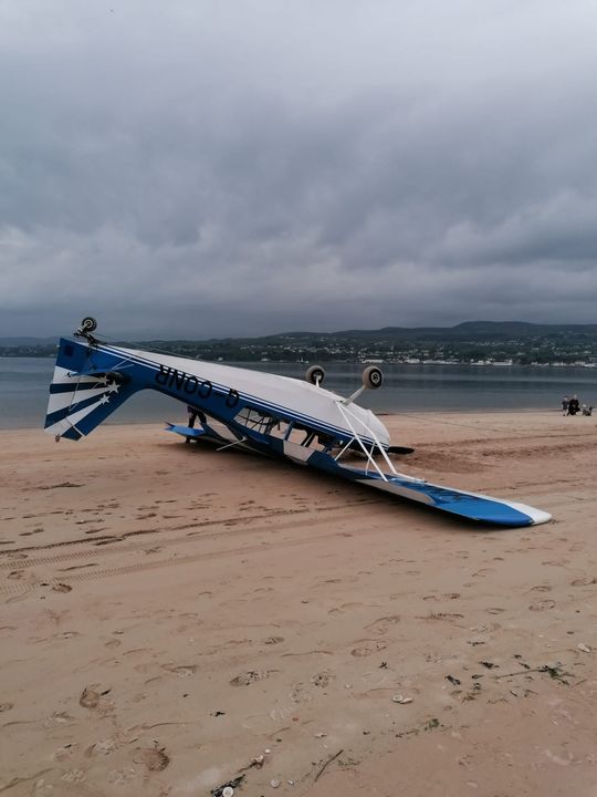 Plane flips upside after landing on Co Derry beach.