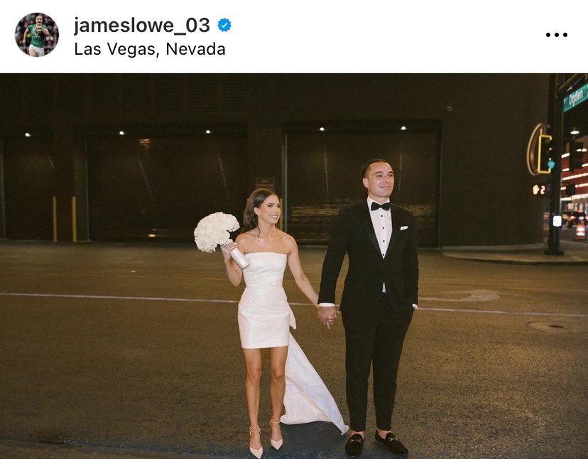 James Lowe and wife Arnica on their wedding day