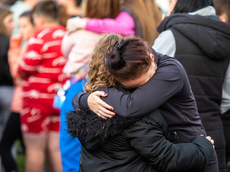 Hundreds of family and friends attended a vigil on Rossfield Avenue, Tallaght. Photo: Mark Condren