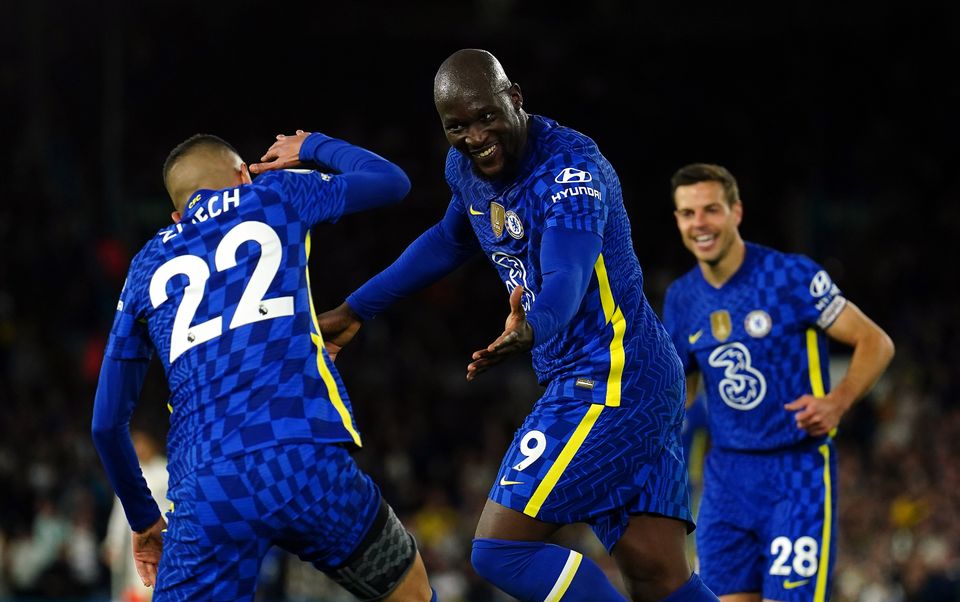 Romelu Lukaku celebrates scoring Chelsea’s third goal (Mike Egerton/PA)