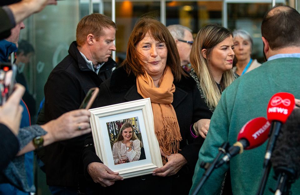 Kathleen Murphy, mother of Ashling Murphy  outside the Criminal Courts of Justice after Jozef Puska was found guilty of her murder.