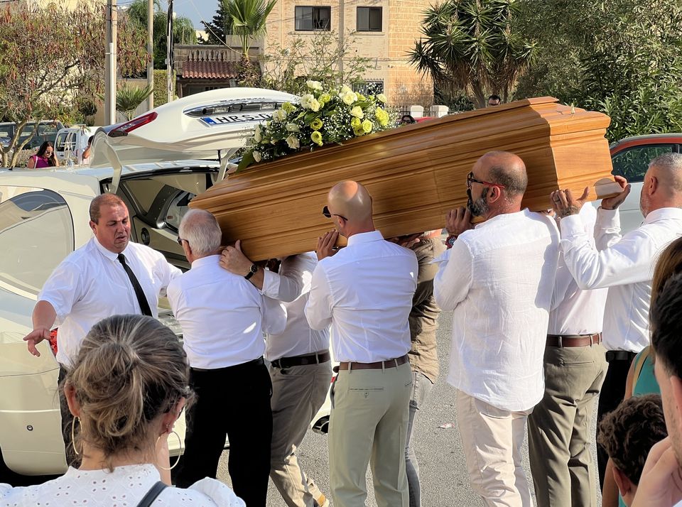 Nicolette's funeral in Malta