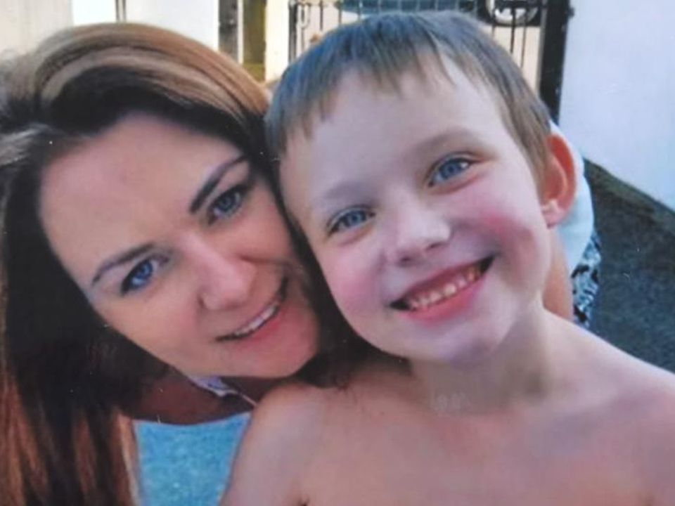 Nikki Fitzsimons with her son Callum on a family holiday