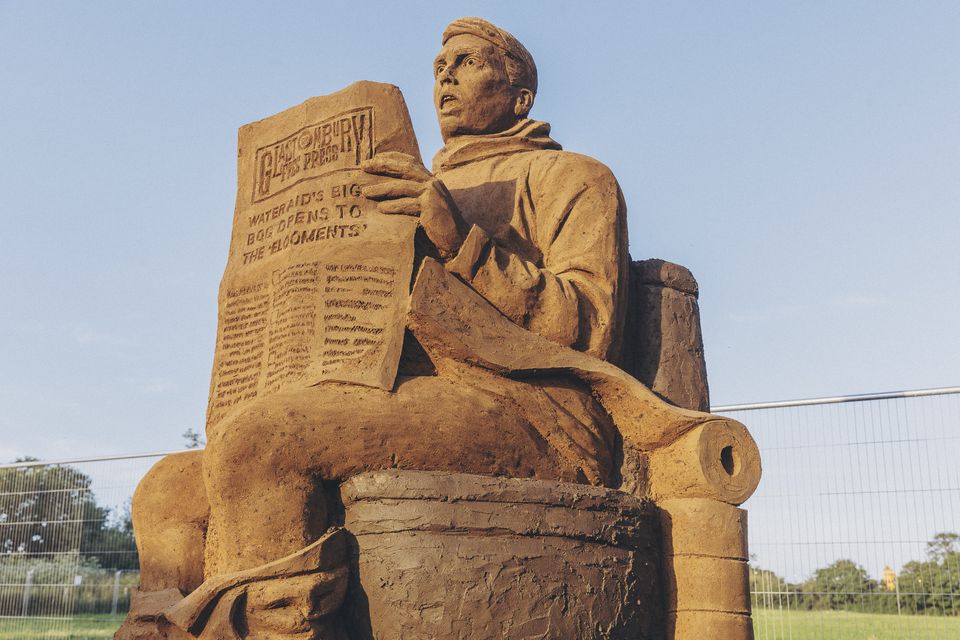 The model was made from Worthy Farm mud, Somerset sand and compost produced by the toilets at previous festivals. (Ben Roberts/ Water Aid)