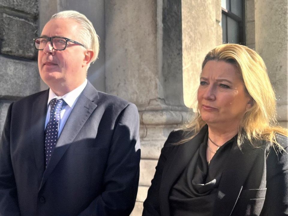 Michael and Paula Loughlin pictured outside the Four Courts in Dublin on Monday.