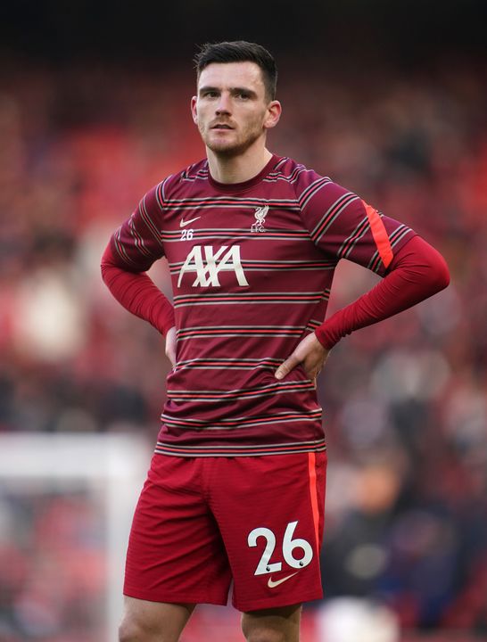 Liverpool defender Andy Robertson insists an unprecedented quadruple is not a topic of discussion within the dressing room (Peter Byrne/PA)