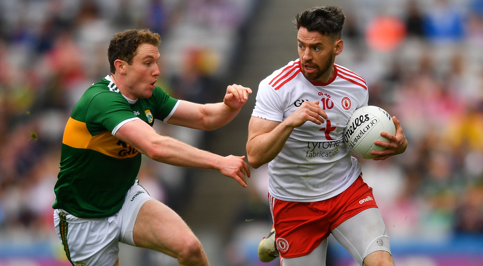 Mattie Donnelly (right) and Tyrone have two tough clashes with Donegal on the way. Photo: Eóin Noonan/Sportsfile